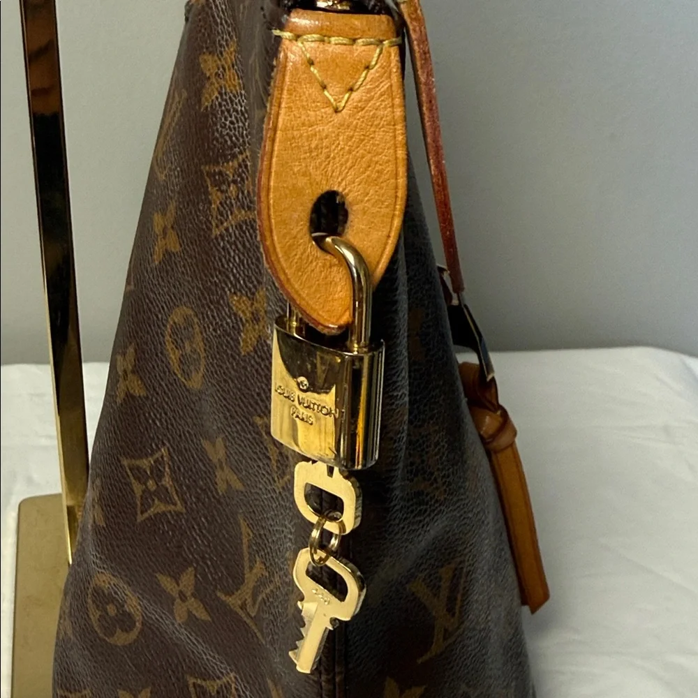 Louis Vuitton Monogram Iena MM Tote Bag Zip Top Shoulder Bag 2016